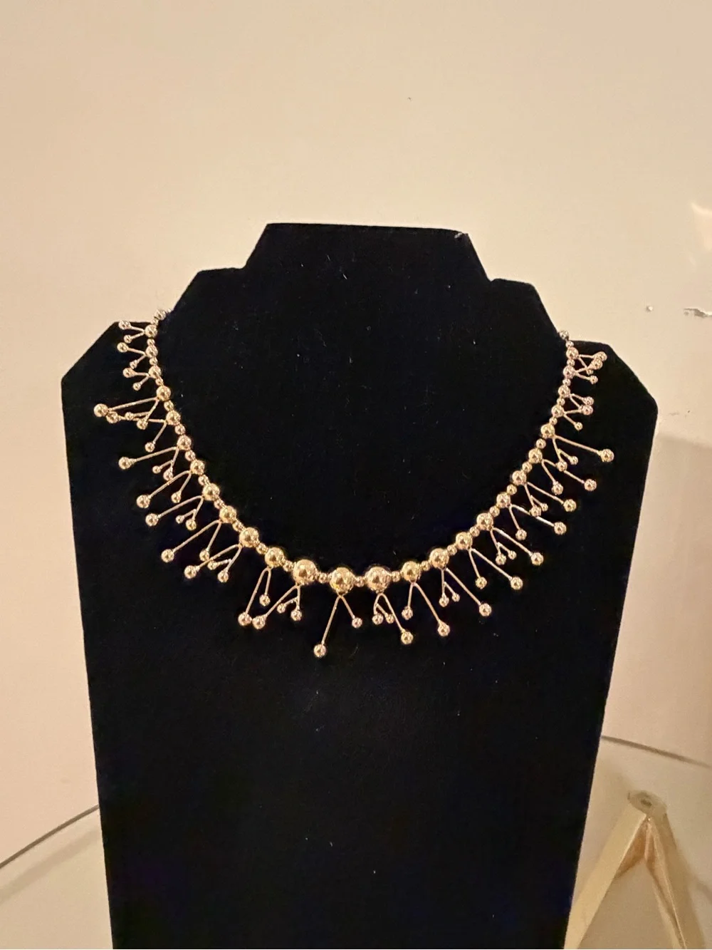 Vintage Gold Drop Bead Necklace